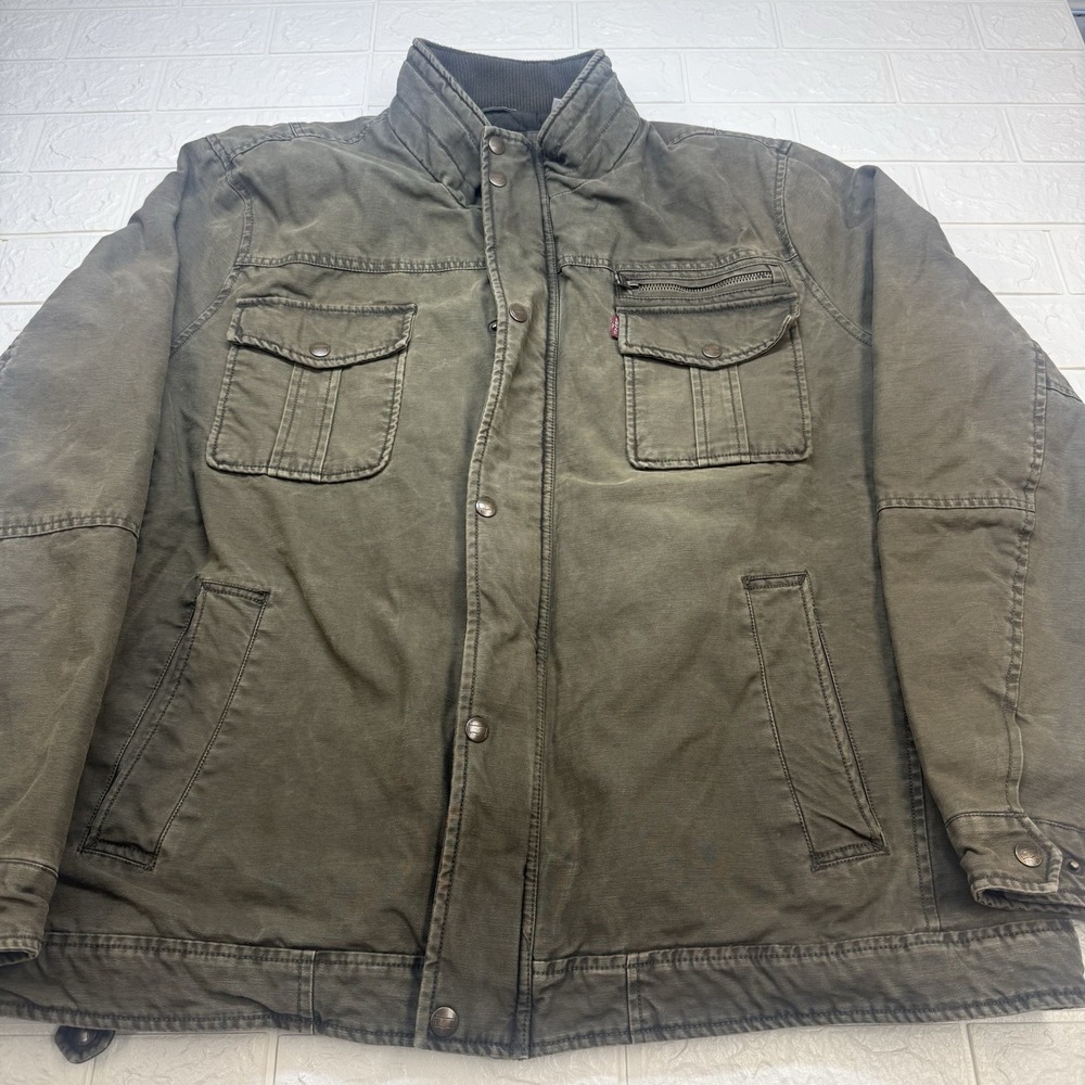 Levi's Brown Utility Full Zip Quilted Lined Jacket Mens XXL RN54163